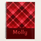  Ruby Red Plaid Monogram Planner (Voorkant)