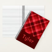 Ruby Red Plaid Monogram Spiral Notitieboek (Binnen)