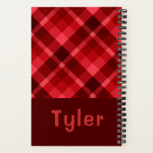 Ruby Red Plaid Monogram Spiral Notitieboek (Achterkant)