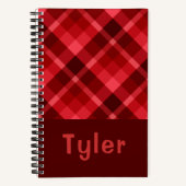  Ruby Red Plaid Monogram Spiral Notitieboek (Voorkant)