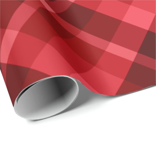  Ruby Red Plaid Pattern Wrapping Papier (Rol Hoek)