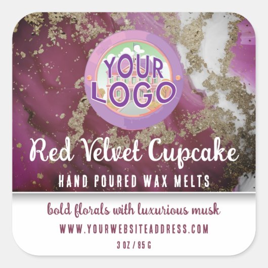 Ruby Red Professional Business Logo Product Labels (Voorkant)