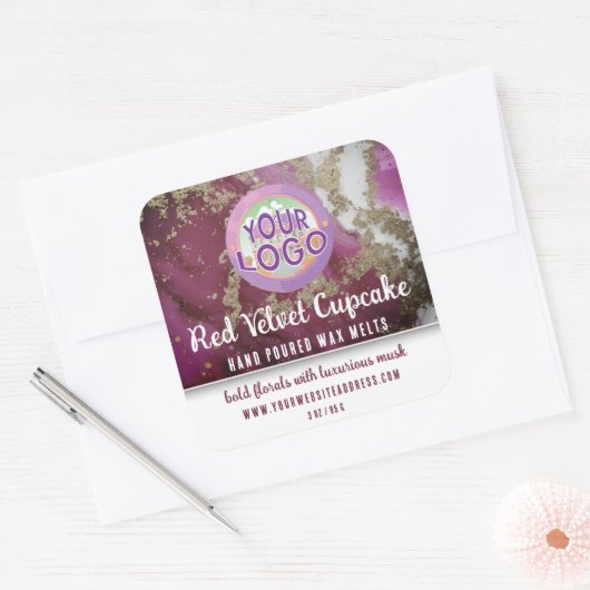 Ruby Red Professional Business Logo Product Labels (Envelop)