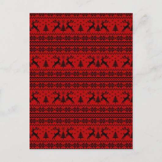 Ruby Red Reindeer Sweater op zoek naar Kerstmis Feestdagenkaart (Voorkant)