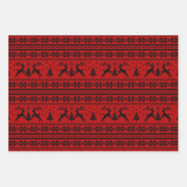 Ruby Red Reindeer Sweater op zoek naar Kerstmis Inpakpapier Vel