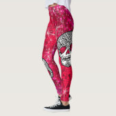 Ruby Red Rhinestone Glitter Sequin Sugar Skulls Leggings (Links)