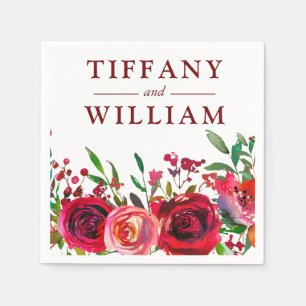 Ruby Red Romantic alle gelegenheden Napkin Servet