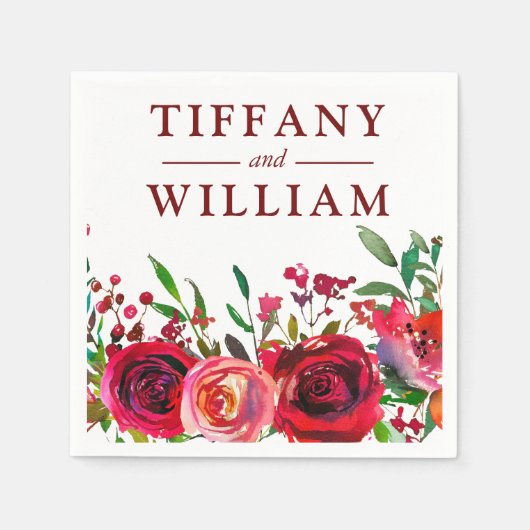 Ruby Red Romantic alle gelegenheden Napkin Servet (Voorkant)