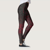 Ruby Red Romantische Verweerde Gotische Kruisen Pa Leggings (Rechts)