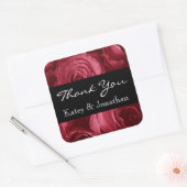 Ruby Red Rose Spiral Roos Bedankt A001a2 Vierkante Sticker (Envelop)