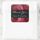 Ruby Red Rose Spiral Roos Bedankt A001a2 Vierkante Sticker (Tas)