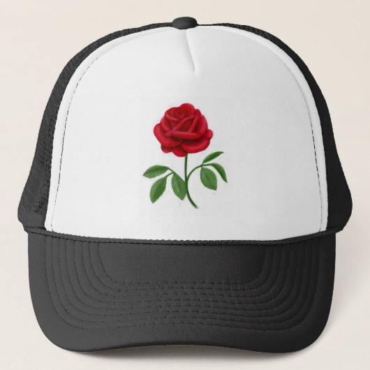 Ruby Red Rose Trucker Pet (Voorkant)