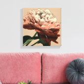 Ruby Red Rose with White Accents Canvas Afdruk (Insitu (Woonkamer))