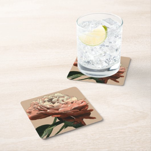 Ruby Red Rose with White Accents Kartonnen Onderzetters (Insitu)