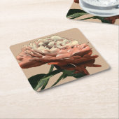 Ruby Red Rose with White Accents Kartonnen Onderzetters (Schuin)