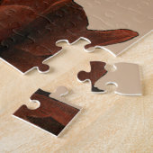 Ruby Red Rose with White Accents Legpuzzel (Zijkant)