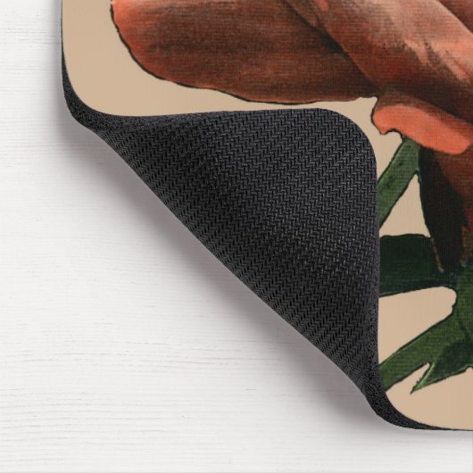 Ruby Red Rose with White Accents Muismat (Hoek)