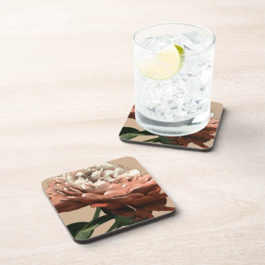 Ruby Red Rose with White Accents Onderzetter (Rechterzijde)