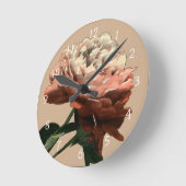 Ruby Red Rose with White Accents Ronde Klok (Hoek)