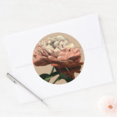 Ruby Red Rose with White Accents Ronde Sticker (Envelop)