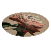 Ruby Red Rose with White Accents Snijplank (Hoek)