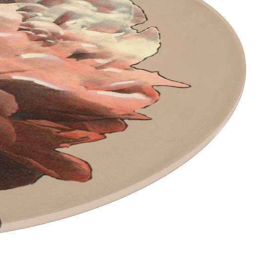 Ruby Red Rose with White Accents Snijplank (Hoek)