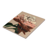 Ruby Red Rose with White Accents Tegeltje (Zijkant)