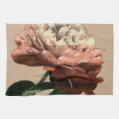 Ruby Red Rose with White Accents Theedoek (Horizontaal)