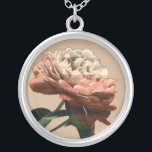 Ruby Red Rose with White Accents Zilver Vergulden Ketting<br><div class="desc">A Chariklia Zarris origineel,  this ruby red rose stretches toward a light illuminating its petals. Is het de sun shining op de roos,  of is het een kunstmatige light? A great piece with which to start your art collection!</div>