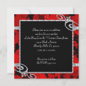 Ruby Red Roses & Diamond Swirls Wedding Kaart (Achterkant)