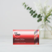 Ruby Red Shimmer Effecten Openingstijden toevoegen Visitekaartje (Staand voorkant)
