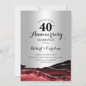 Ruby Red Silver 40th Anniversary Kaart (Voorkant)
