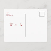 Ruby Red Simple Text Only Wedding Save the Date Briefkaart (Achterkant)