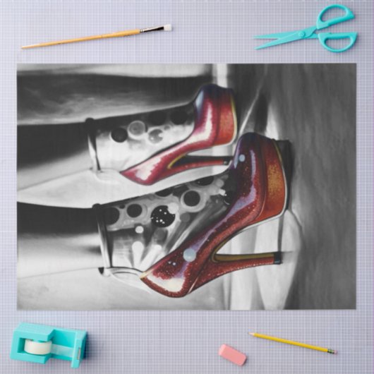 Ruby Red Slippers Monochromatisch Decoupage Papier (Craft)