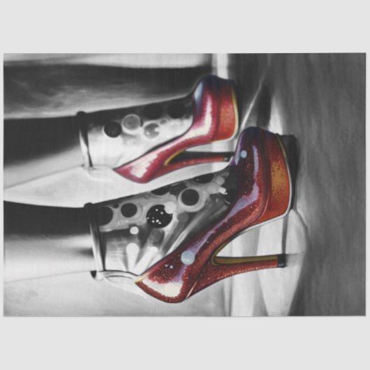 Ruby Red Slippers Monochromatisch Decoupage Papier (Voorkant)