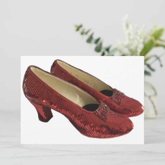 Ruby Red Slippers Schoenen Blank Kaarten Wicked! (Staand voorkant)