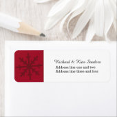 Ruby Red Snowflake Custom Text Etiket (Insitu)
