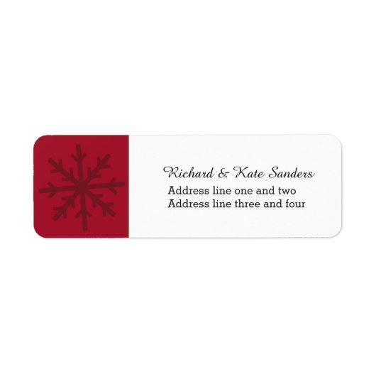 Ruby Red Snowflake Custom Text Etiket (Voorkant)