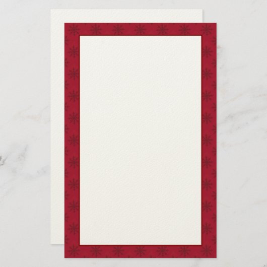Ruby Red Snowflake Pattern Briefpapier (Voorkant / Achterkant)