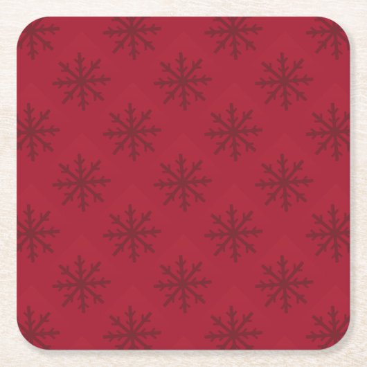 Ruby Red Snowflake Pattern Kartonnen Onderzetters (Voorkant)