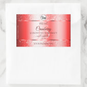 Ruby Red Soft Glitter Product Labels Monogram Logo (Tas)