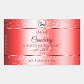 Ruby Red Soft Glitter Product Labels Monogram Logo (Voorkant)
