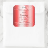 Ruby Red Soft Glitter Product Labels Monogram Logo (Tas)