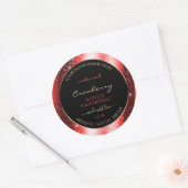 Ruby Red Sparkle Glitter Lijst Productlabel Ronde Sticker (Envelop)