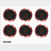 Ruby Red Sparkle Glitter Lijst Productlabel Ronde Sticker (Vel)