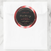 Ruby Red Sparkle Glitter Lijst Productlabel Ronde Sticker (Tas)
