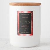 Ruby Red Sparkle Glitter Lijst Productlabel Voedselcontainer Etiket (Voorkant)
