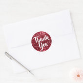 Ruby Red Sparkly Faux Glitter Hartelijk dank Ronde Sticker (Envelop)