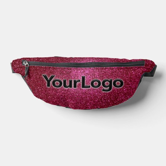 Ruby Red Sparkly Glitter Luxury Business Logo Heuptasje (Liggend)