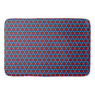 Ruby red sterren op turquoise Bath Mat